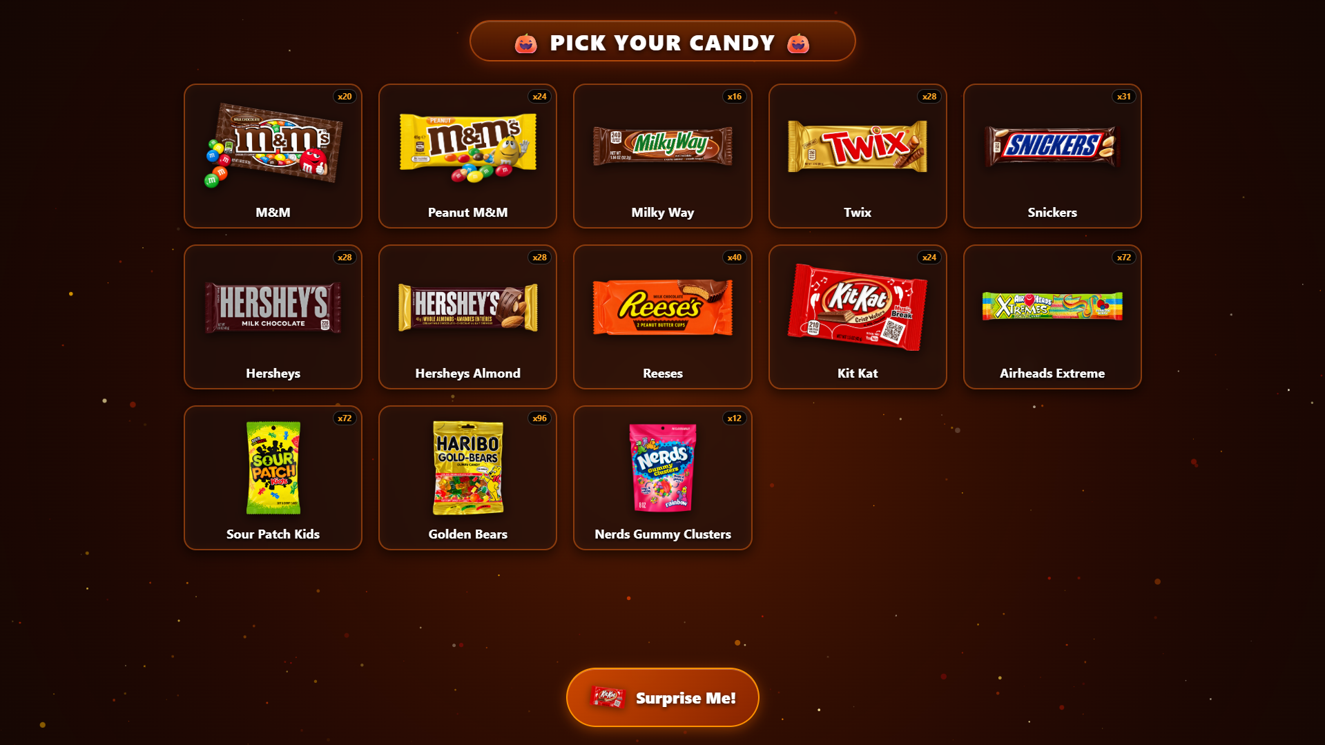 Touchscreen where trick-or-treaters pick their candy